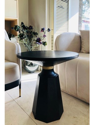 Livamob By Marangoz Modern Masif Ahşap Yan Sehpa – Siyah / Acı Kahve / Natural Renk Seçenekleriyle