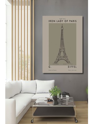 Teona Ahşap Dekoratif Ahşap Dikdörtgen Tablo Eyfel Kulesi