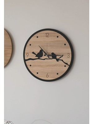 Modern Ahşap Duvar Saati Sağlam **çok Şık** ve Birarada..no:69