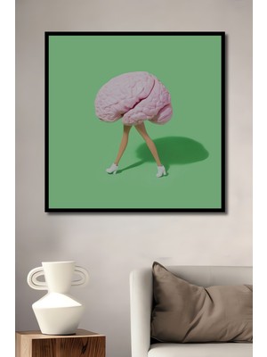 Teona Ahşap Dekoratif Ahşap Dikdörtgen Tablo Yürüyen Beyin Çerçeve Görünümlü