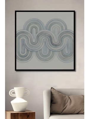 Teona Ahşap Dekoratif Ahşap Dikdörtgen Tablo Soyut Dalgalanmalar Çerçeve Görünümlü