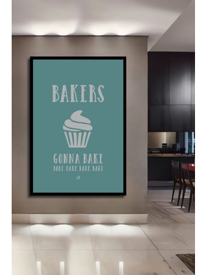 Teona Ahşap Çerçeve Görünümlü Fırıncılar Pasta Yapar Dekoratif Ahşap Mdf Tablo Dikdörtgen Tablo