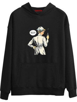 Eastek Injection Alert Tasarım 3 Iplik Şardonlu Kapüşonlu Unisex, Kadın, Erkek Hoodie