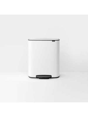 Brabantia Bo Matt Beyaz Pedallı Çöp Kutusu 60LT (Plastik Iç Kovalı)