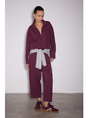 Babokah Dik Yaka Fermuarlı Interlok Sweat Ceket