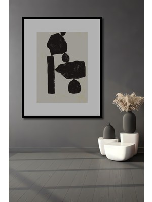 Teona Ahşap Dekoratif Ahşap Dikdörtgen Tablo Soyut Denge Çerçeve Görünümlü