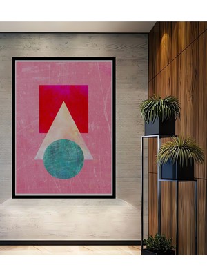 Teona Ahşap Dekoratif Ahşap Dikdörtgen Tablo Geometrik Kompozisyon Çerçeve Görünümlü