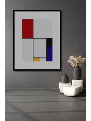Teona Ahşap Dekoratif Ahşap Dikdörtgen Tablo Soyut Sanat Geometri Çerçeve Görünümlü