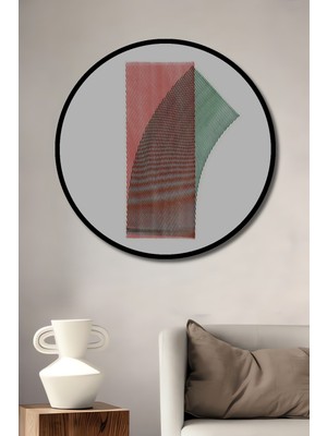 Teona Ahşap Dekoratif Ahşap Yuvarlak Çerçeve Görünümlü Tablo Renklerin Dansı