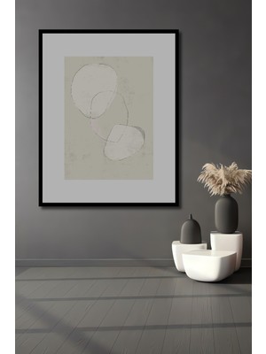 Teona Ahşap Dekoratif Ahşap Dikdörtgen Tablo Soyut Dokunuşlar Çerçeve Görünümlü