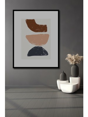 Teona Ahşap Dekoratif Ahşap Dikdörtgen Tablo Renkli Dalgalar Çerçeve Görünümlü