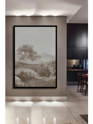 Teona Ahşap Dekoratif Ahşap Dikdörtgen Tablo Doğa Manzarası Çerçeve Görünümlü