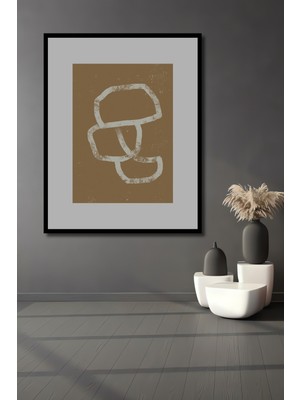 Teona Ahşap Dekoratif Ahşap Dikdörtgen Tablo Soyut Çizgiler Çerçeve Görünümlü