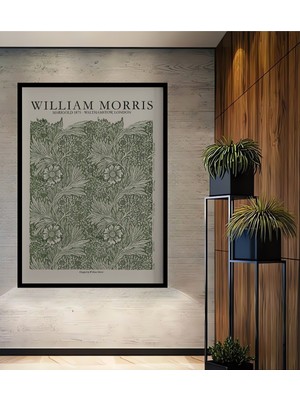 Teona Ahşap Dekoratif Ahşap Dikdörtgen Tablo William Morris Marigold Çerçeve Görünümlü