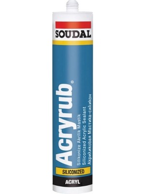 Soudal Silikonize Mastik Yapıştırıcı Beyaz Renk 500GR Duşakabin Pencere Derz Su Geçirmez Boyanabilir