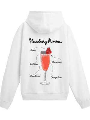 Colermi Strawberry Mimosa Sırt Baskılı Hoodie