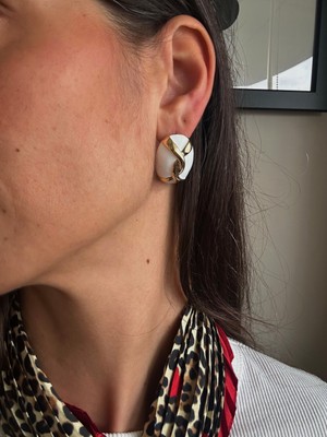 Junsui Accessories Lyre Küpe - Beyaz