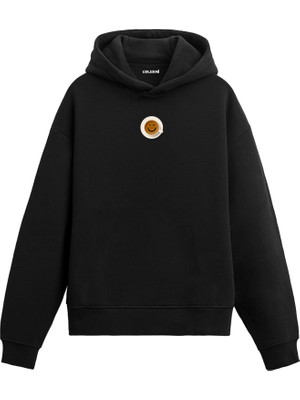 Colermi Gülümseyen Kahve Kupası Figürlü Hoodie