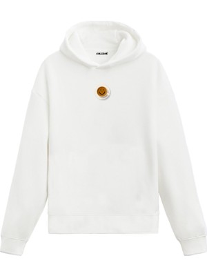 Colermi Gülümseyen Kahve Kupası Figürlü Hoodie