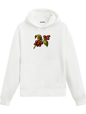 Colermi Kahve Meyvesi Figürlü Minimal Hoodie