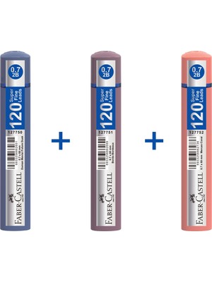 Faber-Castell Grip, 0,7mm 120'LI Min,3'lü Set, 2b Mekanik Kalem Ucu, Soft‑touch, Kolay Taşınabilir