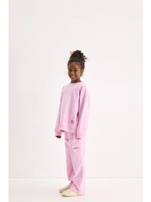 Marvy Kids Marvy Pembe Kargo Cepli Nakışlı Pantolon