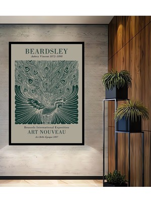 Teona Ahşap Dekoratif Ahşap Dikdörtgen Tablo Beardsley Çerçeve Görünümlü