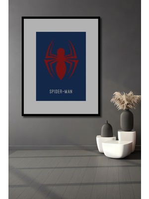Teona Ahşap Dekoratif Ahşap Dikdörtgen Tablo Spider Man Çerçeve Görünümlü