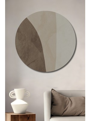 Teona Ahşap Dekoratif Ahşap Yuvarlak Tablo Minimalist Geometri
