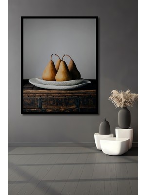 Teona Ahşap Dekoratif Ahşap Dikdörtgen Tablo Dört Armut Çerçeve Görünümlü