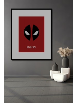 Teona Ahşap Dekoratif Ahşap Dikdörtgen Tablo Deadpool Çerçeve Görünümlü