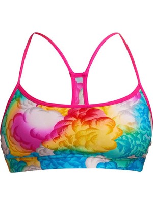 Funkita Cloudy Colours Kadın Yüzücü Spor Büstiyeri – Racerback Crop Top | Tek Üst