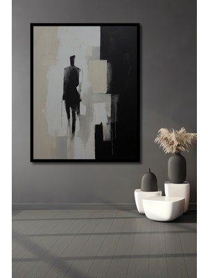 Teona Ahşap Dekoratif Ahşap Dikdörtgen Tablo Soyut Siluet Çerçeve Görünümlü