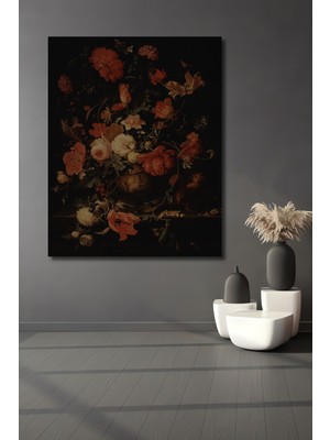 Teona Ahşap Dekoratif Ahşap Dikdörtgen Tablo Çiçek Buketi