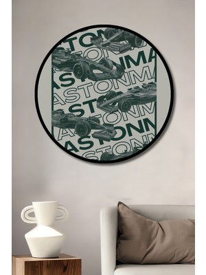 Teona Ahşap Çerçeve Görünümlü Dekoratif Ahşap Mdf Tablo  Yarış Arabası Tasarımı Yuvarlak Tablo