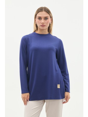 Kristal Bisiklet Yaka Armalı Kısa Tunik