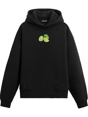 Colermi Limon Baskılı Minimal Hoodie