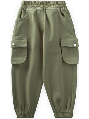 Cigit Gabardin Kargo Pantolon 2-7 Yaş Haki Yeşil