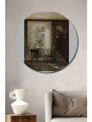 Teona Ahşap Dekoratif Ahşap Yuvarlak Tablo Güneşli Oda