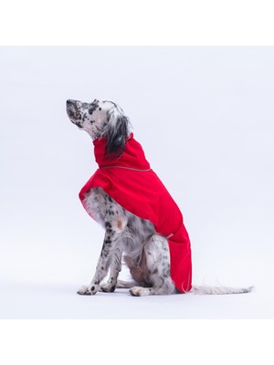 Pawstar Kırmızı Colombia Prime Orta ve Büyük Irklar Için Köpek Yağmurluğu Köpek Kıyafeti Su Geçirmez Yağmurluk