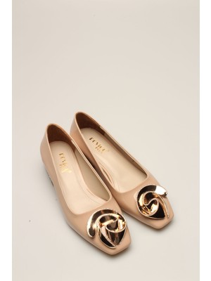 İdil Idil   Bej Rugan Taşlı Kadın Topuklu