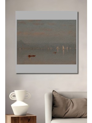 Teona Ahşap Dekoratif Ahşap Dikdörtgen Tablo Sisli Sabah Deniz Manzarası