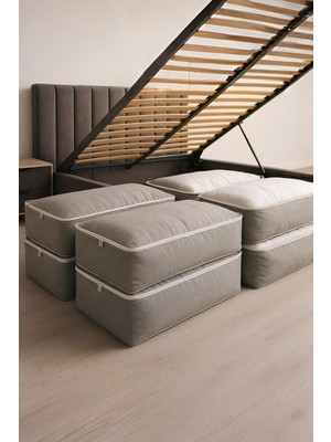 Seryat 8 Adet Büyük Boy Baza Altı Kapitone Desenli Hurç Kazak Yastık Çok Amaçlı Yorgan Hurcu 64X45X20CM