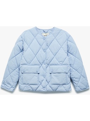 Koton Uzun Kollu Bisiklet Yaka Cepli Kapitone Mevsimlik Mont