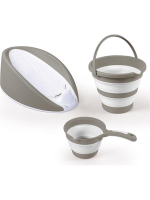 Dolu Nuve Üçlü Banyo Seti - Gri