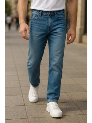 Cedy Denım Erkek Yüksel Bel Bol Kesim Boru Paça Kot Pantolon Reguler Fit Jean C336