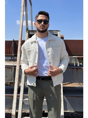 İnpool Unisex, Gömlek Yaka, Çift Cep, Standart Fit, Dokuma Ceket USE589