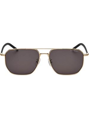 Montblanc Altın Renkli Metal Çerçeveli Kare Güneş Gözlüğü 134414