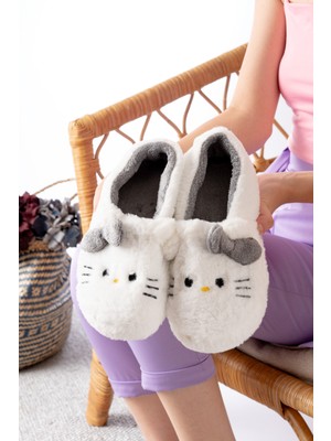 Yumuşak Tüylü Peluş Panduf Terlik Ev Kadın Panduf