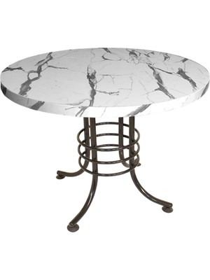 Dockers Buket Mega Laminat Yuvarlak Mutfak Masası Q100 - Afyon Marble